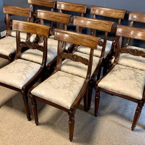 Fabulous Set of Ten Rare William IV Mahogany Dining Chairs image-1