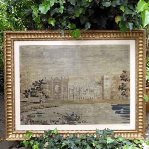 Newstead Abbey Gilt Framed Mid 19th Century Embroidery Tapestry image-1
