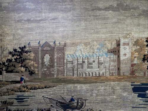 Newstead Abbey Gilt Framed Mid 19th Century Embroidery Tapestry image-2