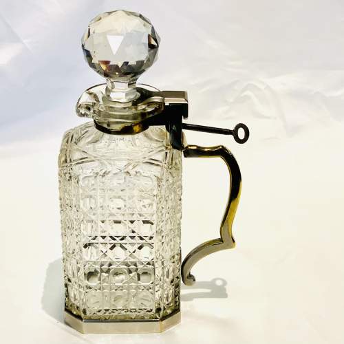 Rare 19th Century Betjemans Lockable Glass Decanter image-1