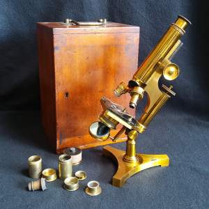 Antique J and R Beck London and Philadelphia Boxed Microscope