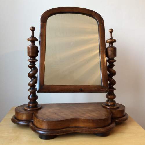 Antique Mahogany Dressing Table Mirror with Barleytwist Supports image-1