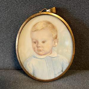 Framed Handpainted Miniature Portrait