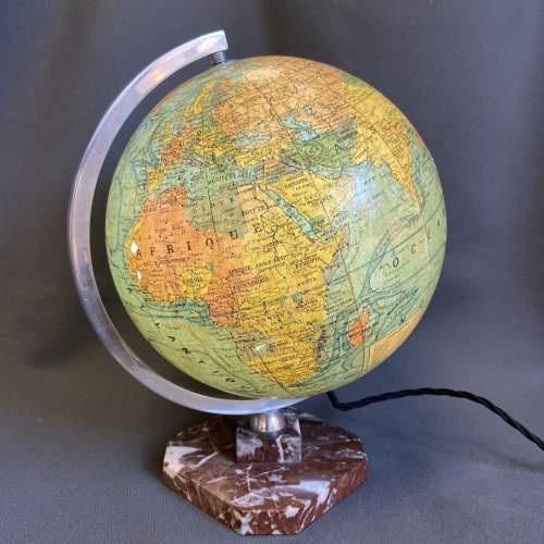 Early 20th Century Glass World Globe Lamp image-1