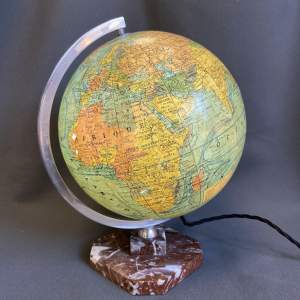 Early 20th Century Glass World Globe Lamp