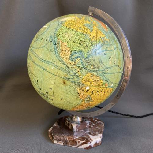 Early 20th Century Glass World Globe Lamp image-2