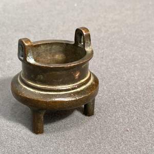 Chinese Miniature Qing Dynasty Bronze Censer