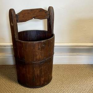 19th Century Coopered Wooden Well Bucket