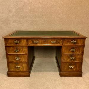 19th Century Mahogany 3-Piece Pedestal Desk