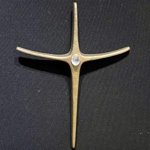 German Brutalist Bronze Crucifix