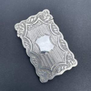 1905 Beautiful Engraved Silver Card Case