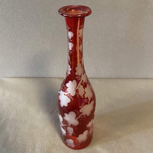 Early 20th Century Ruby Etched Wine Decanter image-2
