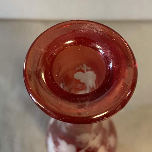 Early 20th Century Ruby Etched Wine Decanter image-6