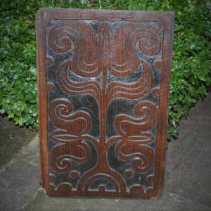 Antique 17th Century Carved Oak Rectangular Panel - Circa 1680