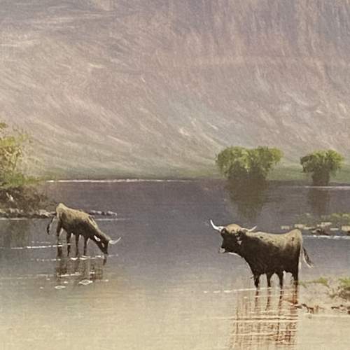 An Early 20th Century Painting of Highland Cattle image-5