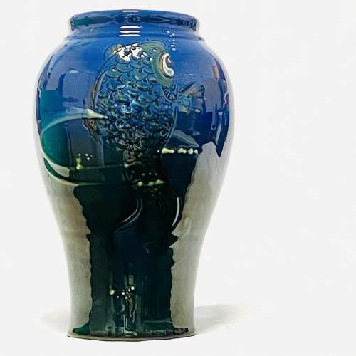 CH Brannam Barnstaple Pottery Fish Vase image-1