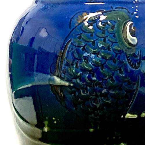 CH Brannam Barnstaple Pottery Fish Vase image-2