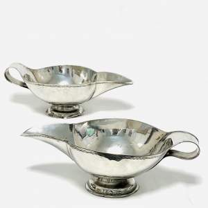Pair of Arts and Crafts Pewter Sauce Boats