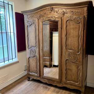 Large French Antique Three Door Armoire Wardrobe