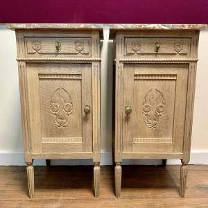 Pair of Rustic French Art Deco Bedside Cabinets