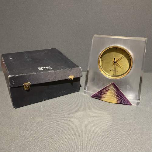 Fine Daum Pate De Verde Crystal Clock image-2