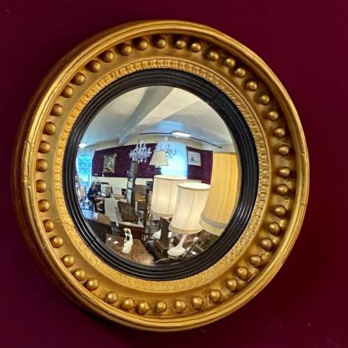 Regency Period Circular Gilded Convex Wall Mirror image-1
