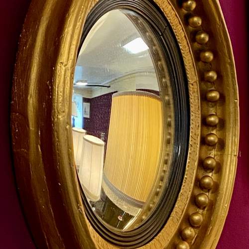 Regency Period Circular Gilded Convex Wall Mirror image-2