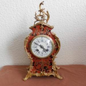 French Boulle Mantel Clock Circa 1890