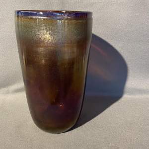 Heavy Iridescent Glass Vase