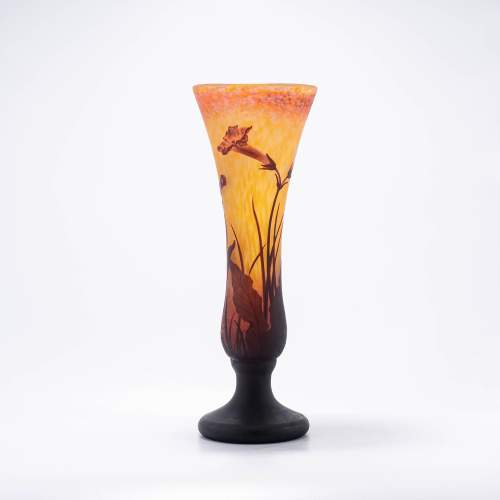 Wonderful Tall Antique Daum Nancy Cameo Glass Vase image-2