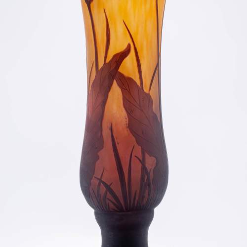Wonderful Tall Antique Daum Nancy Cameo Glass Vase image-4