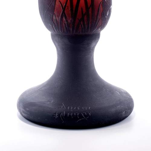 Wonderful Tall Antique Daum Nancy Cameo Glass Vase image-6