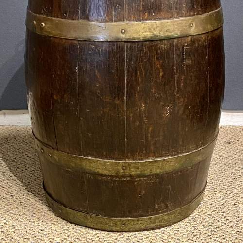 Oak Brass Bound Coopered Barrel image-3