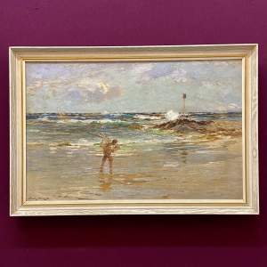 Oil on Canvas At The Shore by Barclay Henry