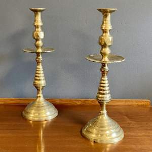 Pair of Victorian Brass Candlesticks