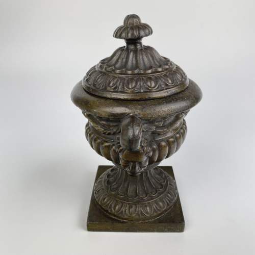 19th Century Cast Iron Campana Lidded Urn image-3