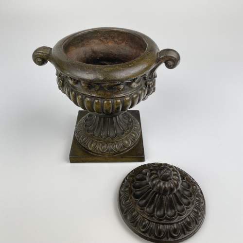 19th Century Cast Iron Campana Lidded Urn image-5