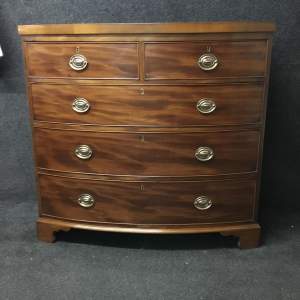 A 19th Century Mahogany Bow Front Chest Of Drawer