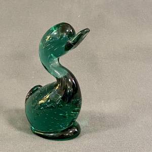 Whitefriars Glass Aqua Duck Figure