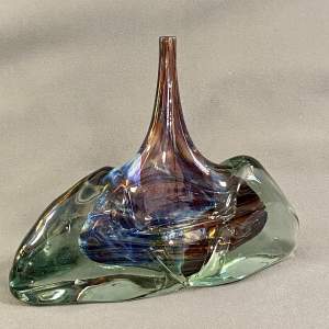Mdina Glass Fish or Axe Head Vase
