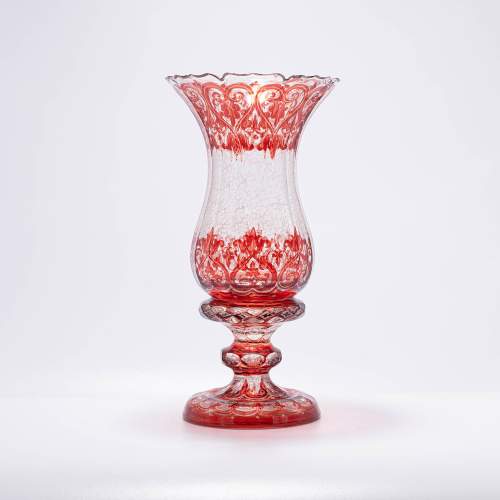 Very Nice Antique Bohemian Crystal Glass Vase image-1
