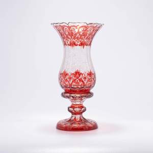 Very Nice Antique Bohemian Crystal Glass Vase