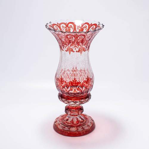Very Nice Antique Bohemian Crystal Glass Vase image-2