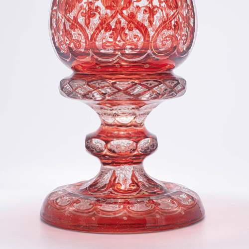 Very Nice Antique Bohemian Crystal Glass Vase image-4