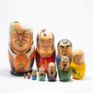 Fabulous Set Vintage Russian Political Leaders Matryoshka Dolls