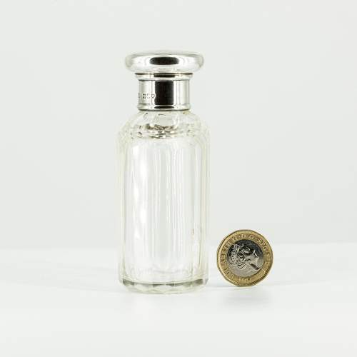 Very Nice Antique Glass and Silver Dressing Table Bottle image-2