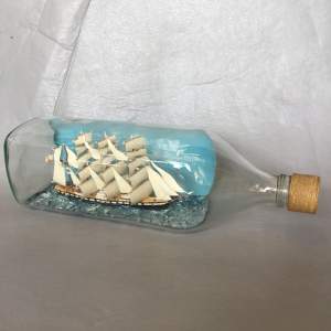 A Beautiful Large Northwood Ship In A Bottle