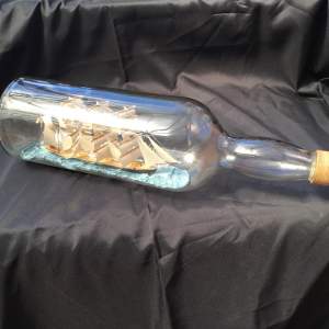 A Large Four Mast Sailing Ship in a Bottle