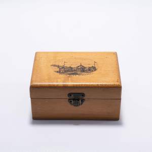 Nice Antique Mauchline Ware Box with a View of Blackpool Pier