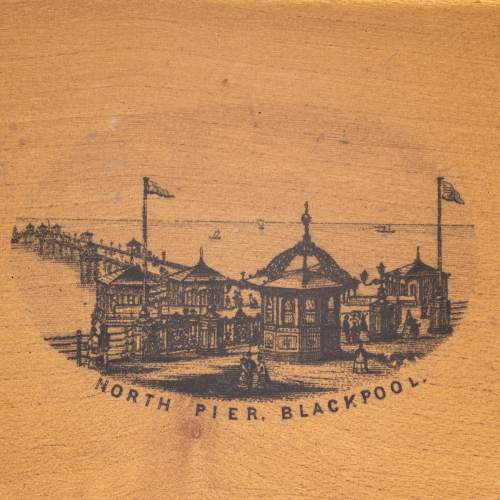 Nice Antique Mauchline Ware Box with a View of Blackpool Pier image-5